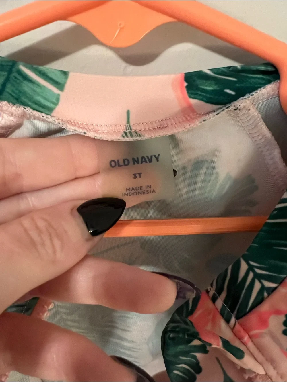 Old Navy Pink Tropical Flamingo Long-Sleeve One-Piece